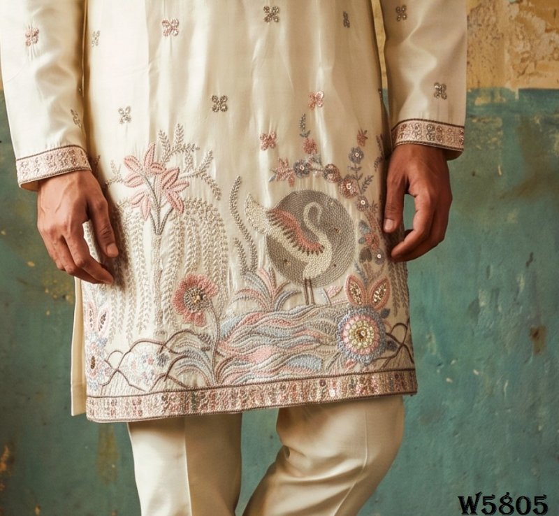 Outluk Wedding Vol 58 Silk Mens Kurta With Pajama 
